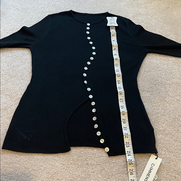 Commense Black Asymmetrical Button Top - Picture 9 of 9